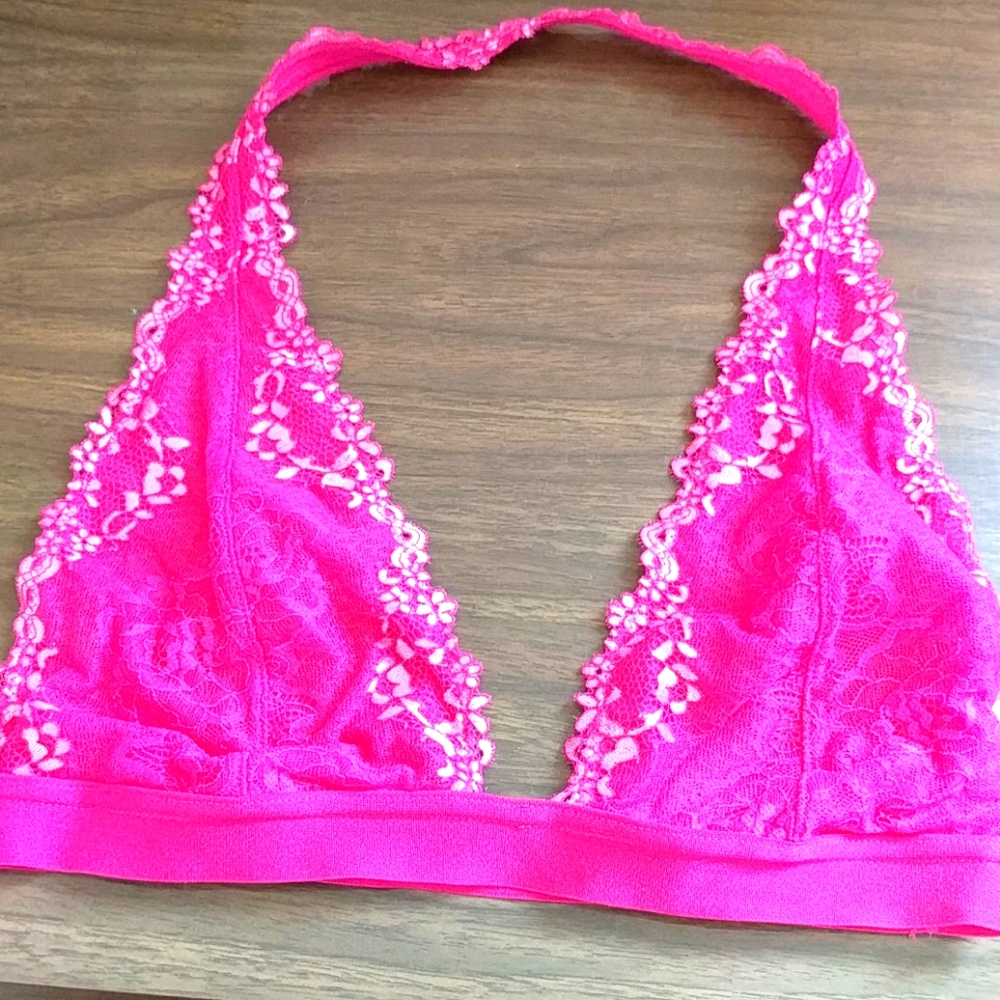 Free People Elle hot pink Halter Bra